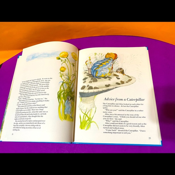 ALICE IN WONDERLAND VINTAGE 1993 HARDCOVER BOOK CLASSICS FOR YOUNG READERS 61p. - Picture 12 of 15